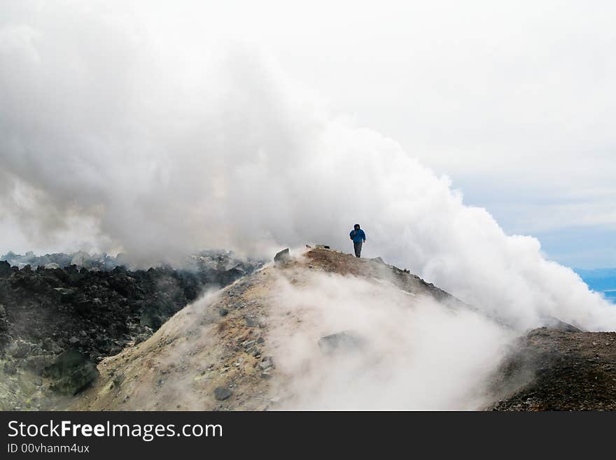 On the top of volcano. Kamchatka