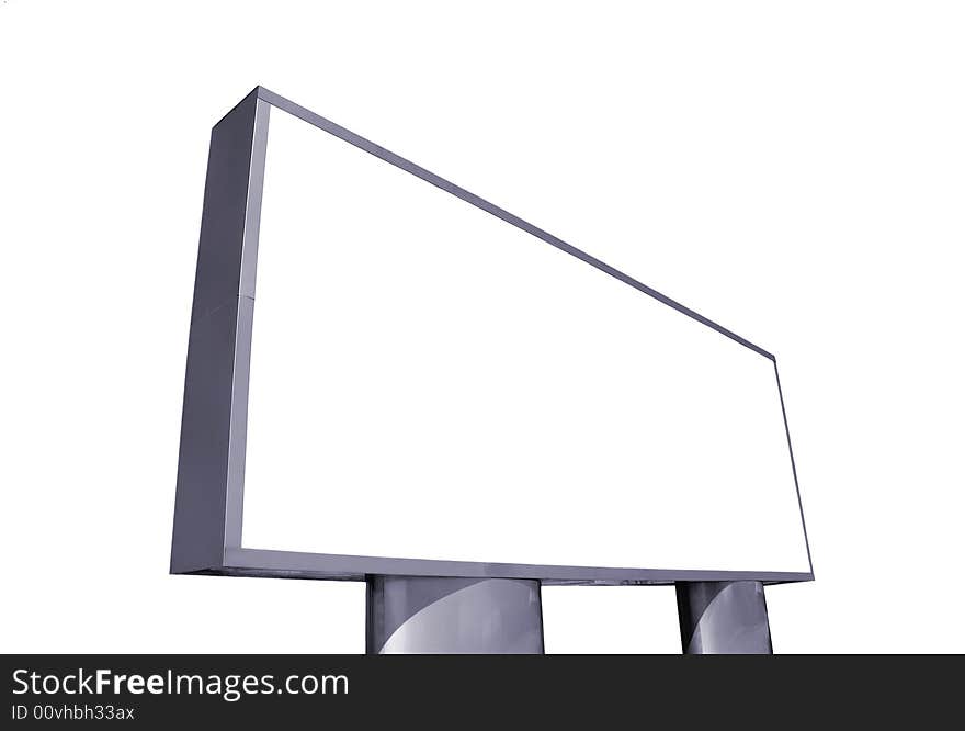 Large blank billboard on white background