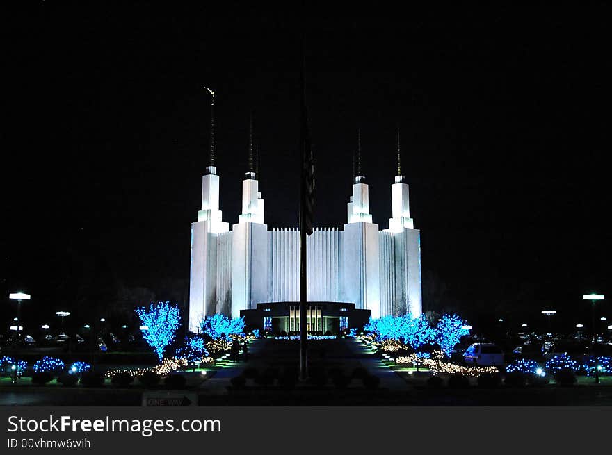 The festival of lights at the Mormon Temple in Kensington, Maryland