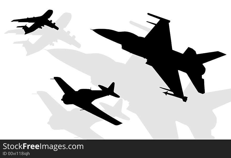 Silhouettes Of Aircrafts