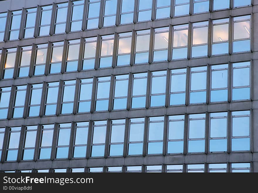 Windows of a business building. Windows of a business building