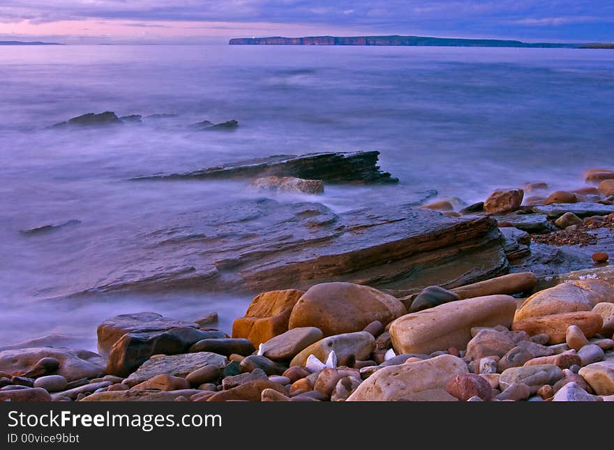 The peninsula seen from Atlantic shore after sunset. The peninsula seen from Atlantic shore after sunset