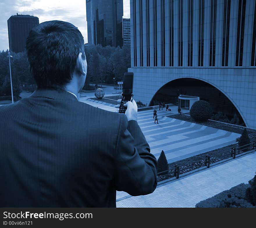 Businessman With New Cellphone