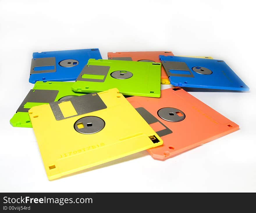 Foto of Colour floppy disks. Foto of Colour floppy disks