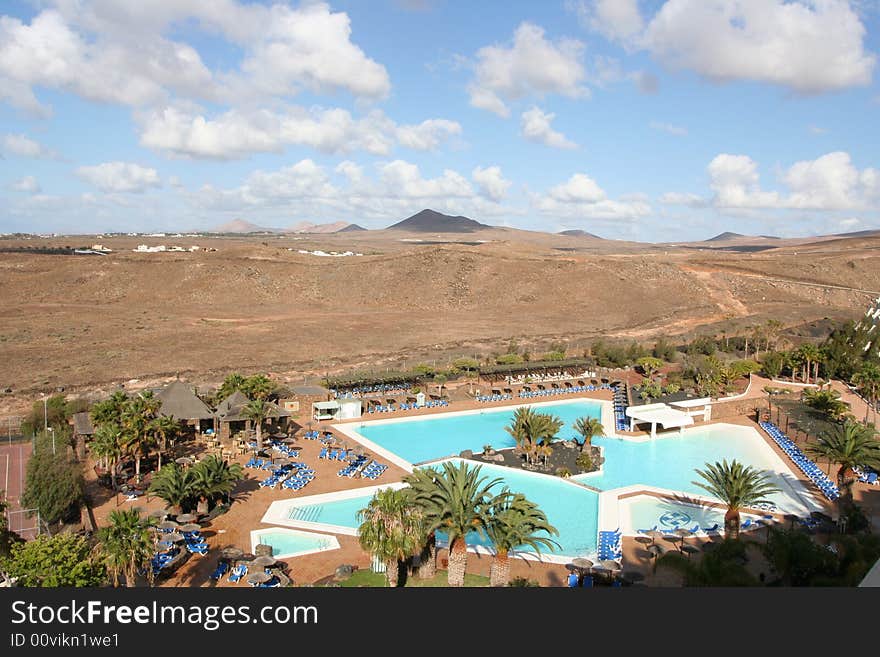 SPA resort with a pool in the desert. SPA resort with a pool in the desert