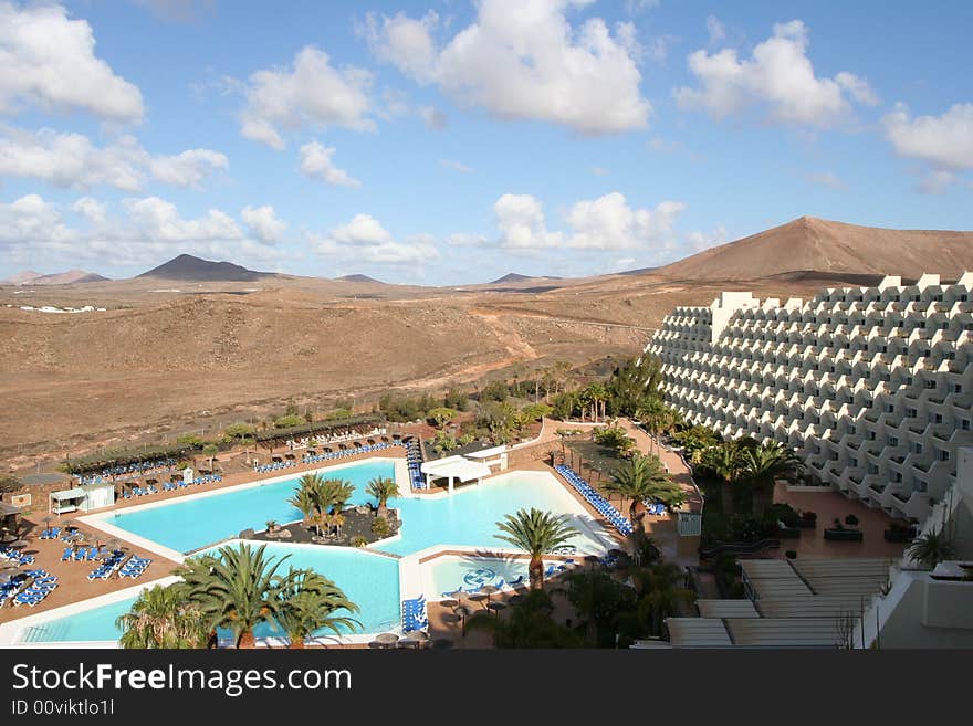 SPA resort with a pool in the desert. SPA resort with a pool in the desert