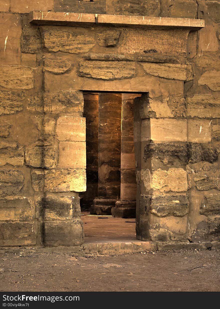 Ancient Doorway in Wadi el Sebua, Egypt.