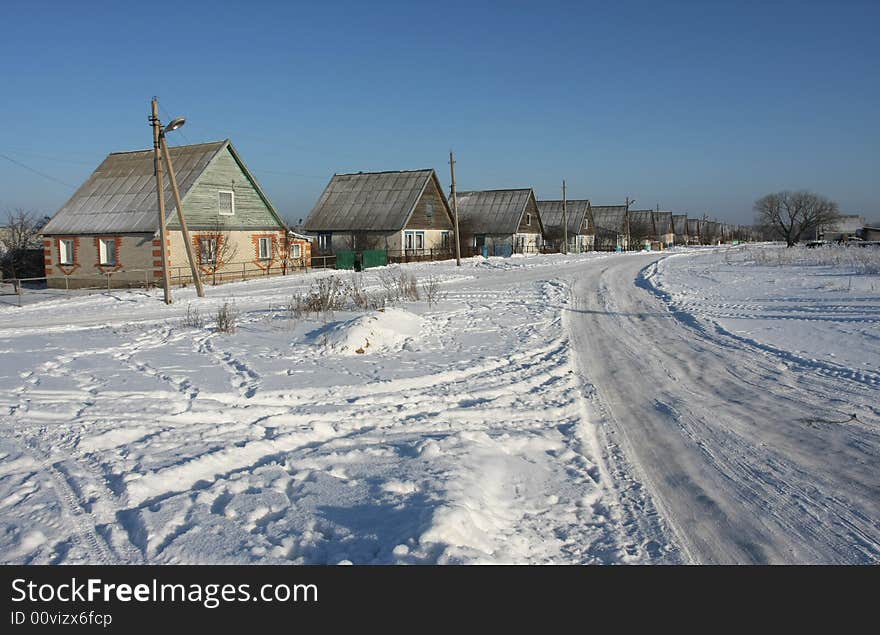 Winter house snow road residential structure cold