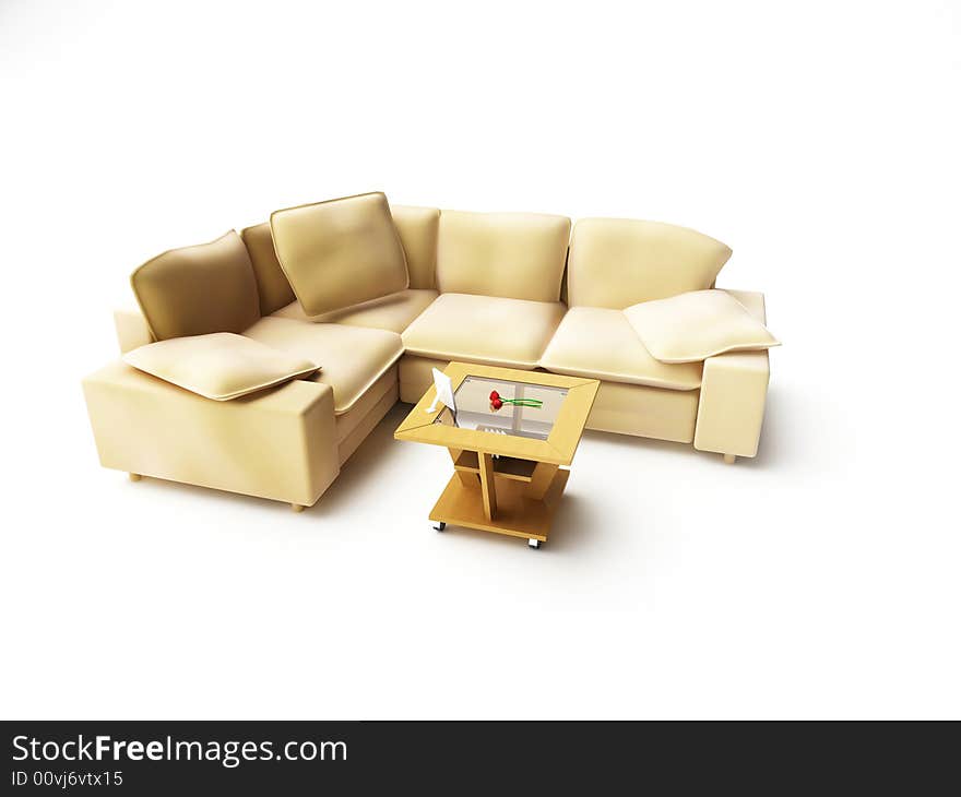 3d isolated image of a sofa. 3d isolated image of a sofa