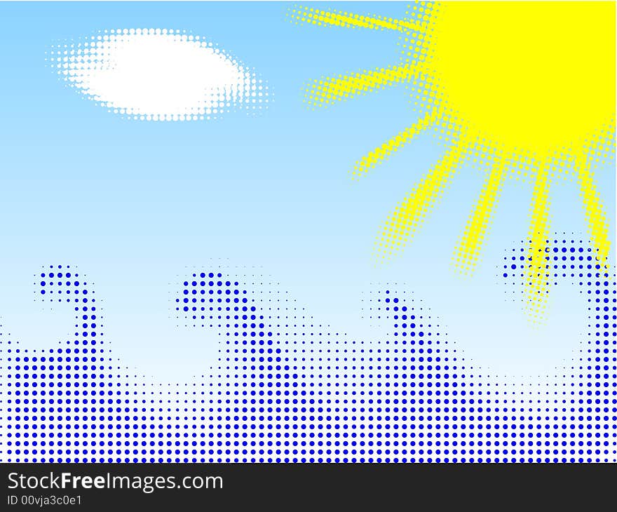 Halftone summer background. Vector illustration. Halftone summer background. Vector illustration.