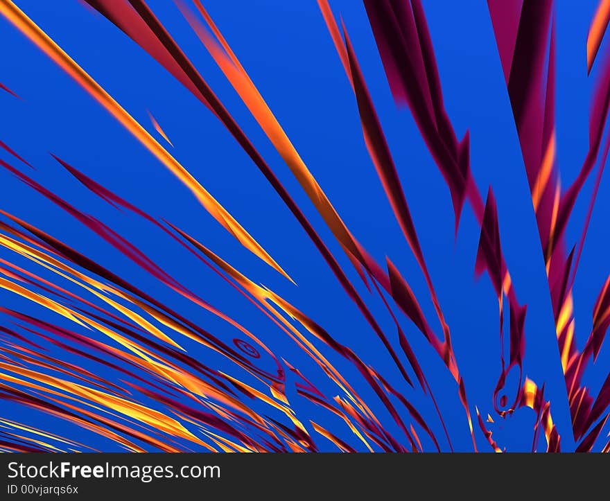 An illustration of a blue abstract sky with red and orange highlights.