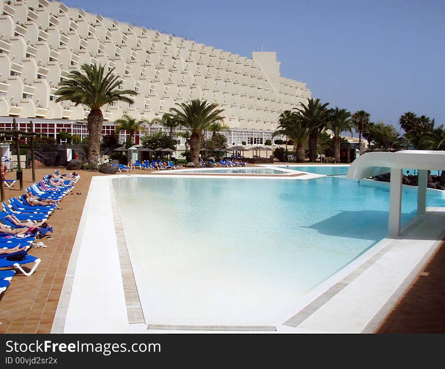 Luxury hotel and the pool area. Luxury hotel and the pool area