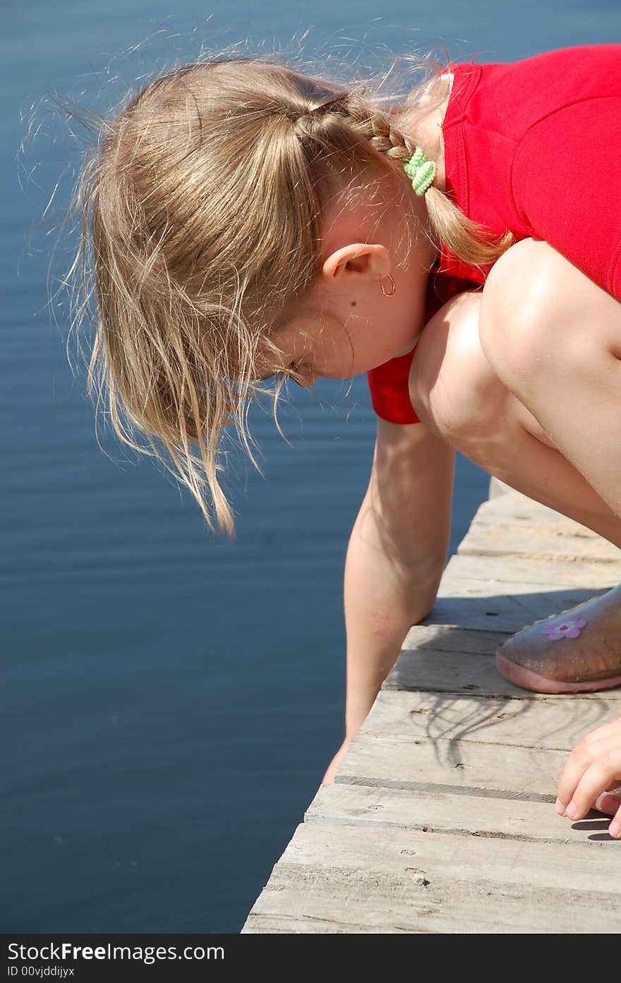 Girl playing with water