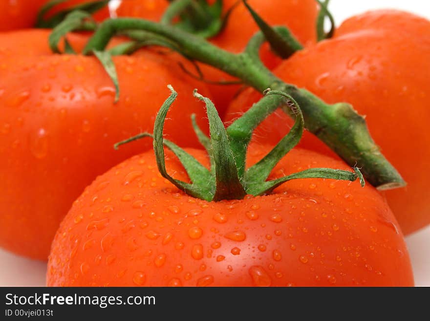 Close up on fresh and juicy tomatoes