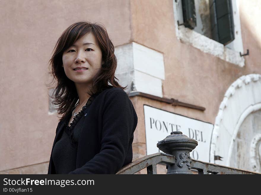 Asian Girl In Venice, Italy