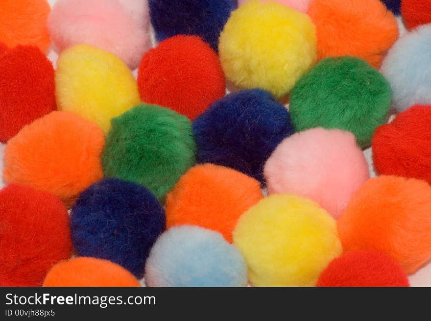 Colorful cotton balls