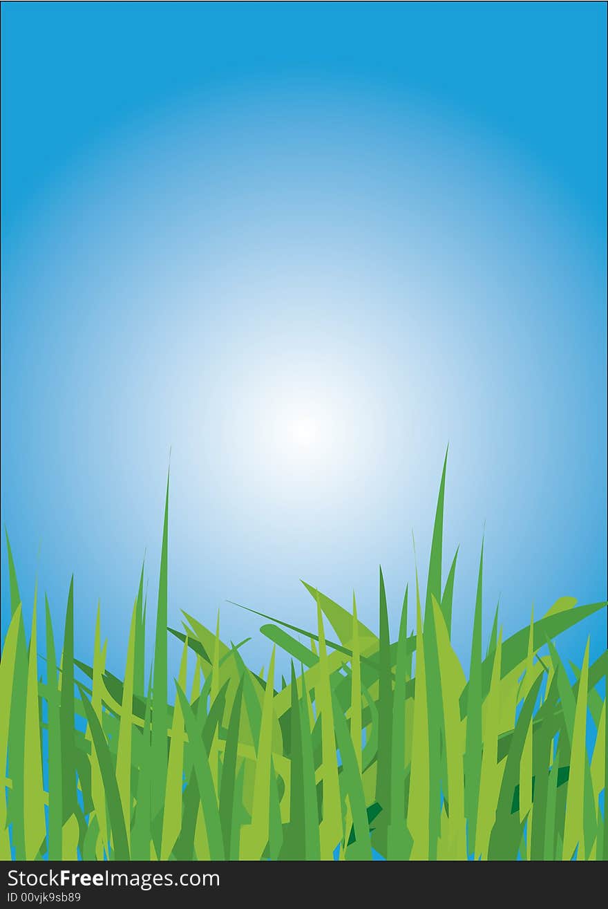 Grass against blue sky backgrounds