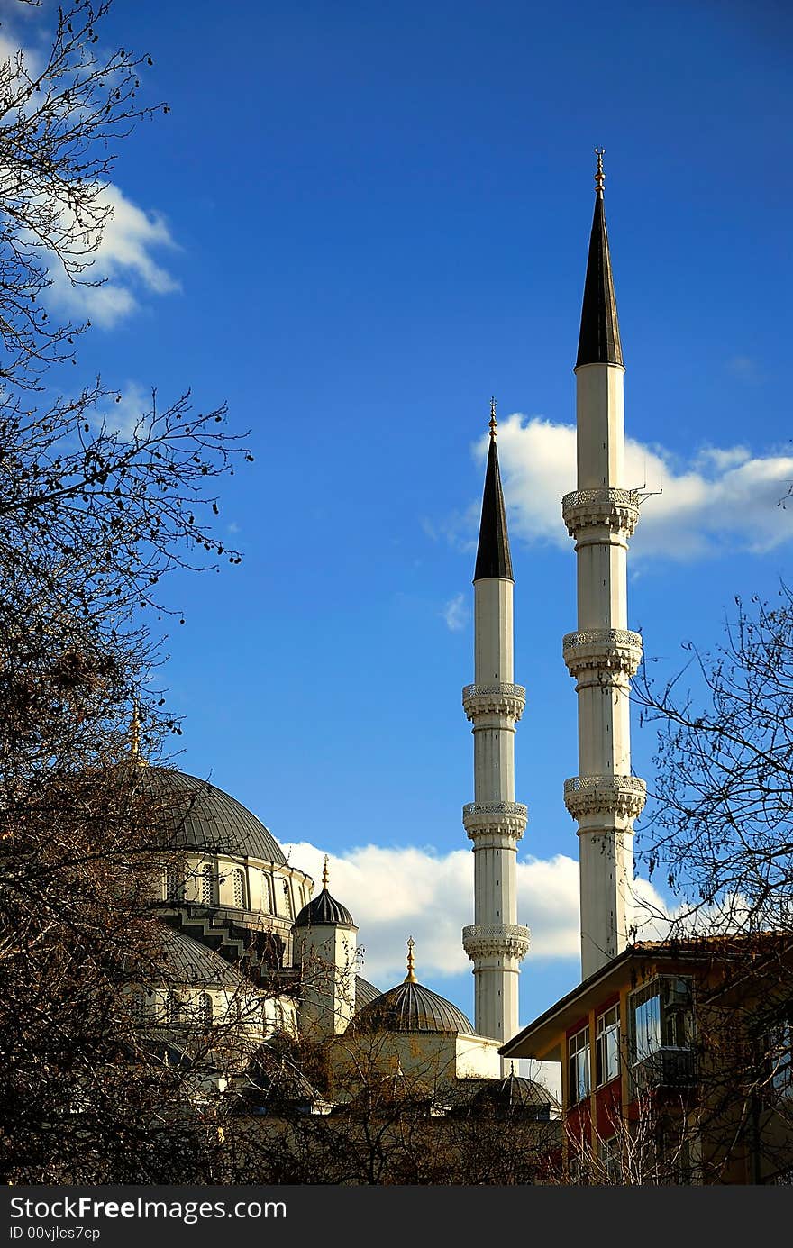 A Detail of Kocatepe Mosque in Ankara (Turkey)