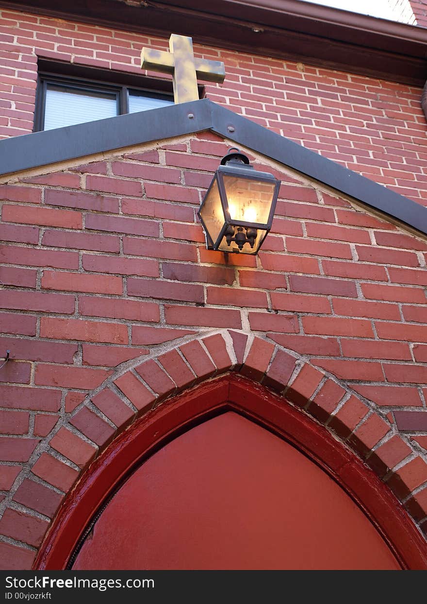 Church Cross above Door Arch