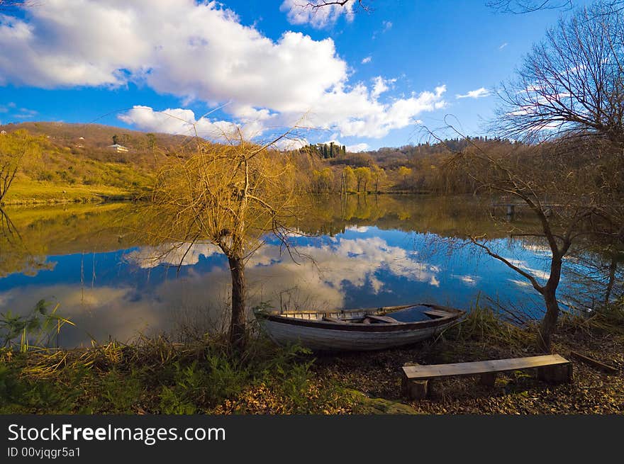 Mountain lake with nice reflections