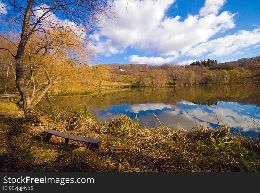 Mountain lake with nice reflections