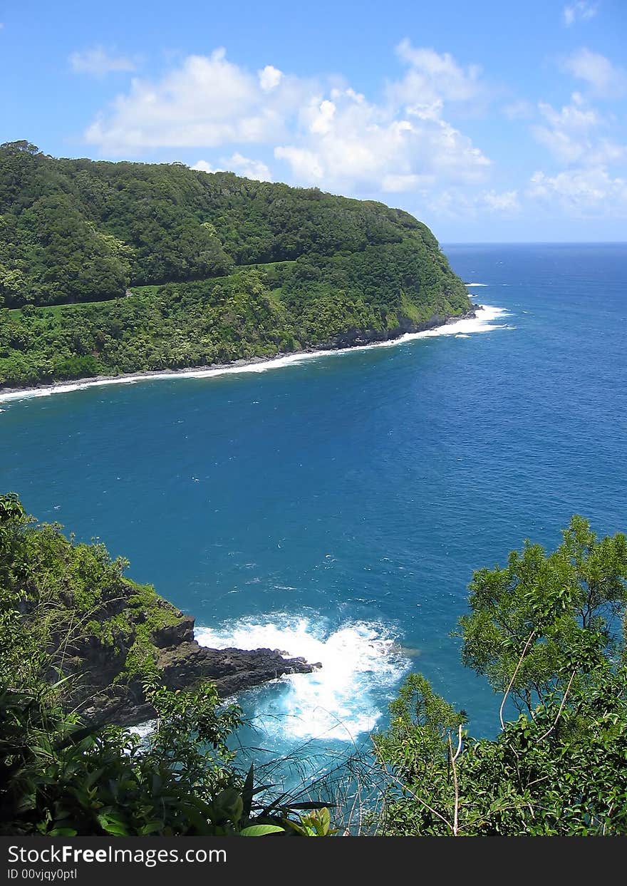 The Tropical North Coast of Maui showing the tropical jungle along the Pacific coast