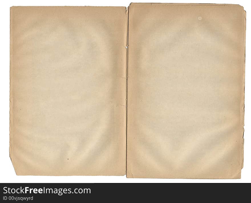 Old book open on both blank shabby pages. Old book open on both blank shabby pages.