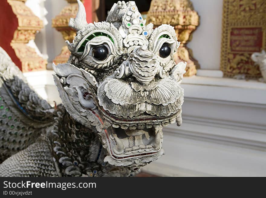 Dragon figure with lion s head