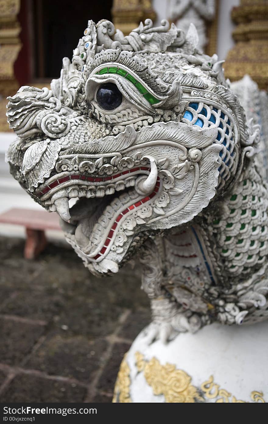 Dragon figure with lion s head