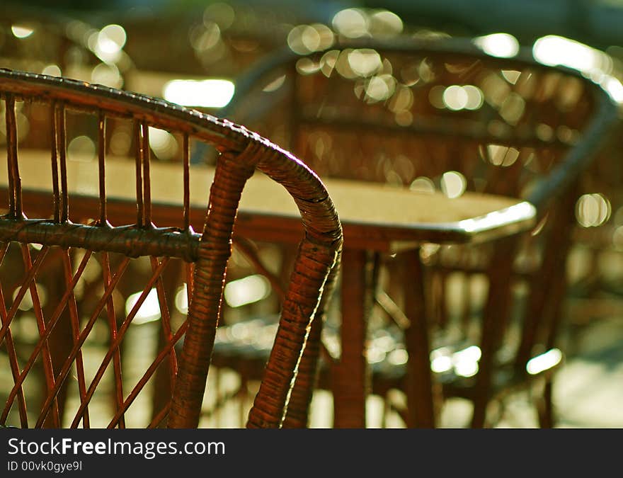 Empty chairs at Cаfe on hot summer day. Empty chairs at Cаfe on hot summer day