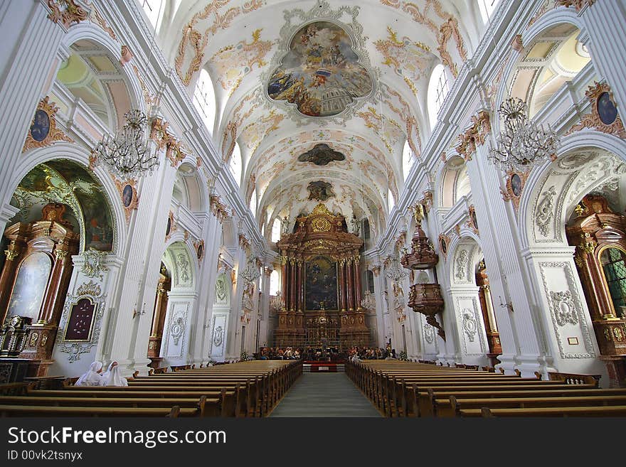 Lucerne. Church of jesuits. Interior.