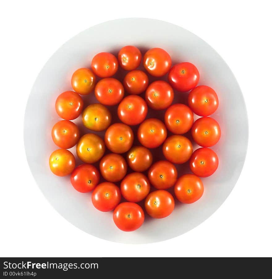 Plate full of red juicy tomatoes. Plate full of red juicy tomatoes