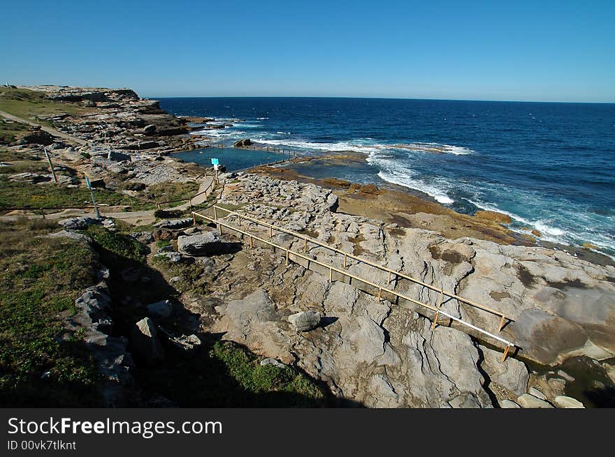 Coastline swimming pool in sydney, near maroubra beach