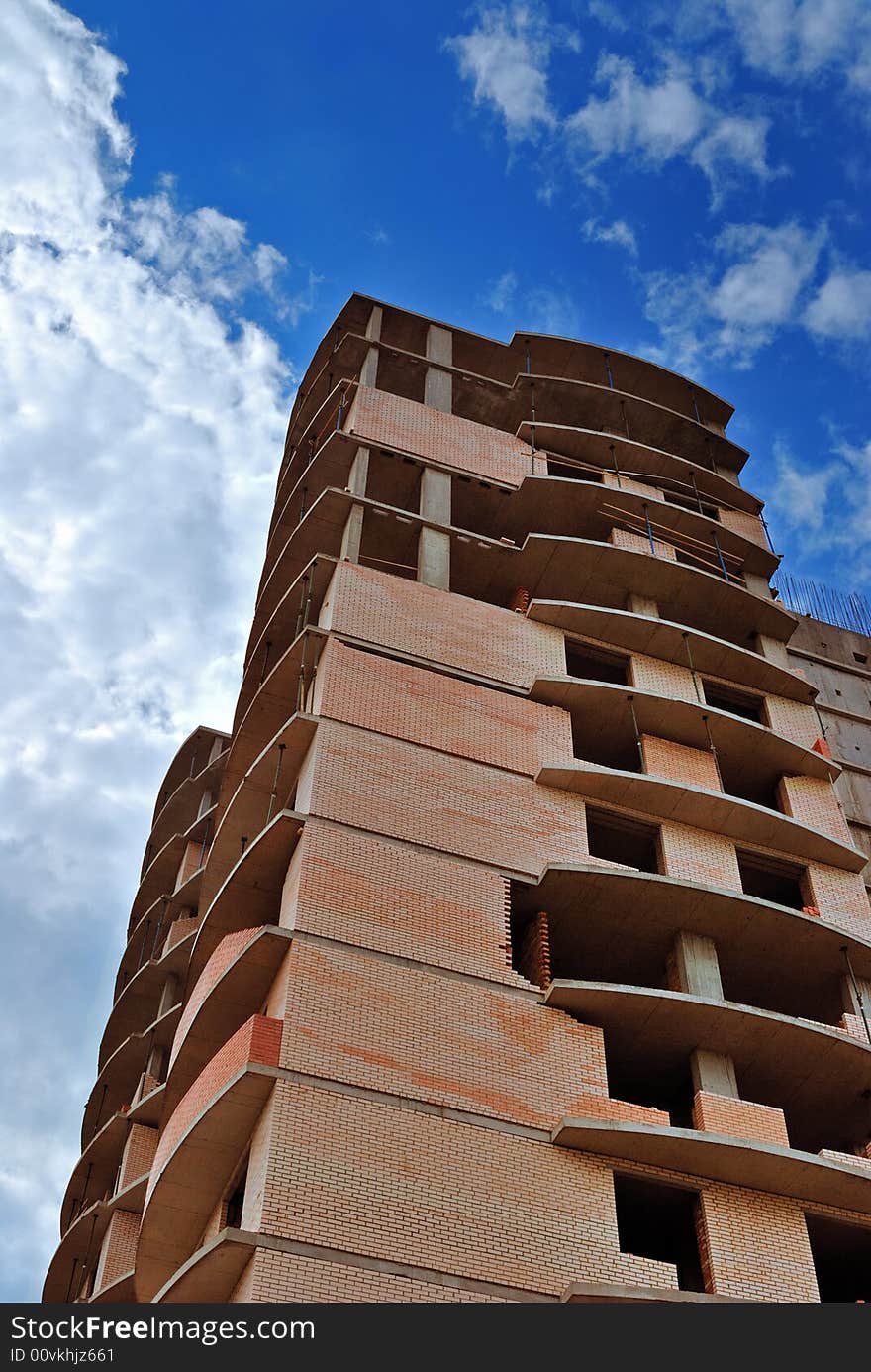 Building construction and blue sky