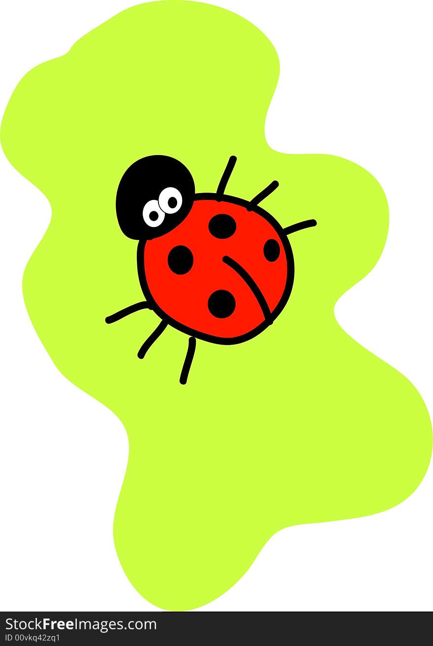 Floral and Ladybird background, illustration