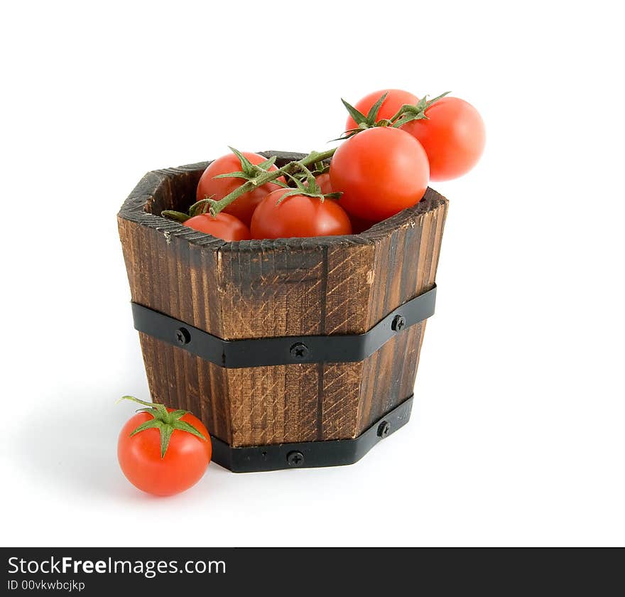 Small barrel of cherry tomatoes