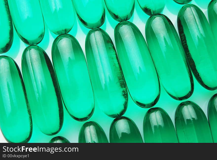 Green capsules background