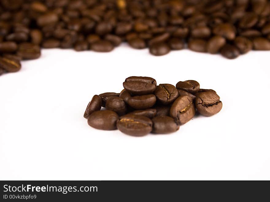 Close up pictures of spilt coffee beans