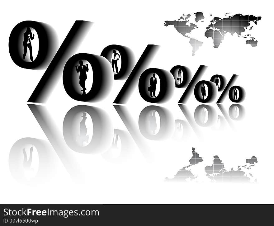 People and percent illustration