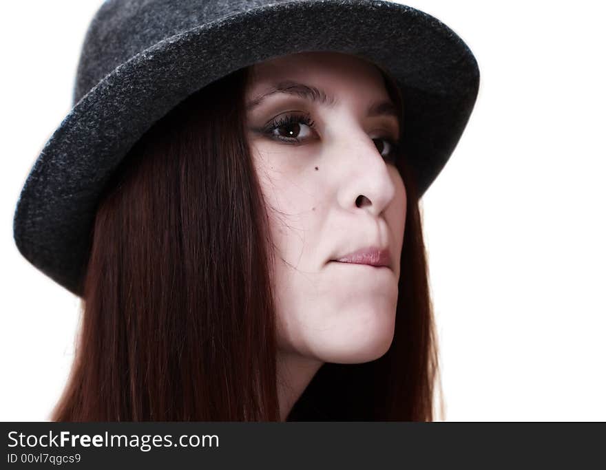 Portrait Of A Pretty Young Girl In A Hat