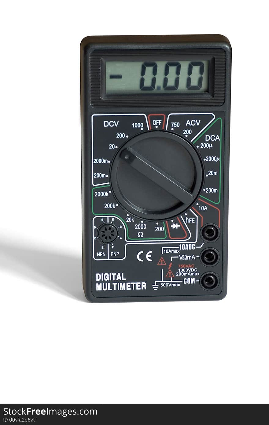 Digital multimeter isolated on white