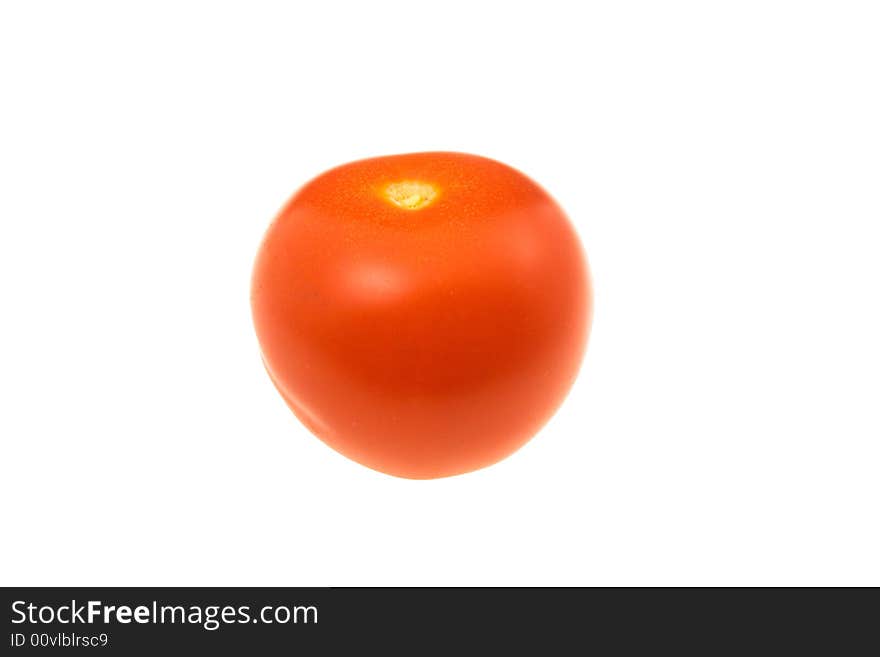 Whole tomato on white background