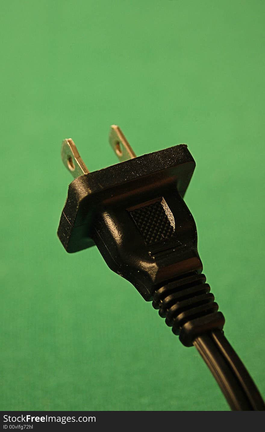 An electrical power cord seen close up