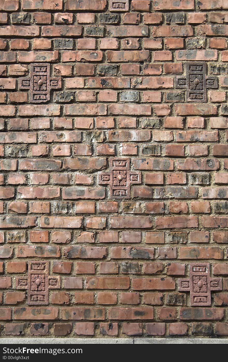 Dark Brown Red Brick Wall