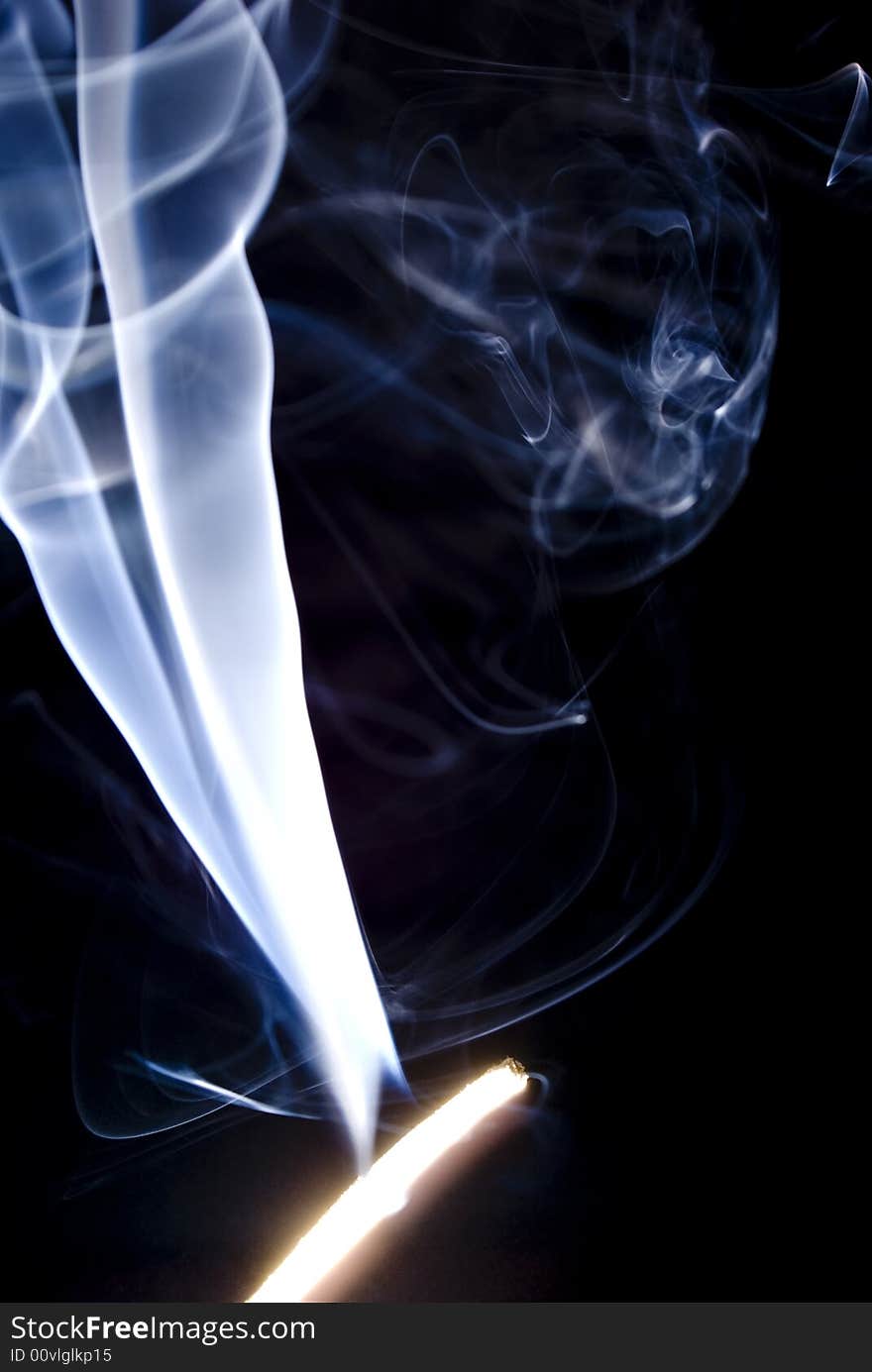 Smoke in a black background