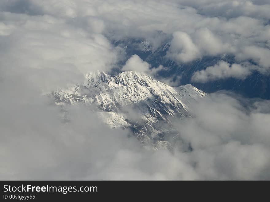 Clouds and mountain top