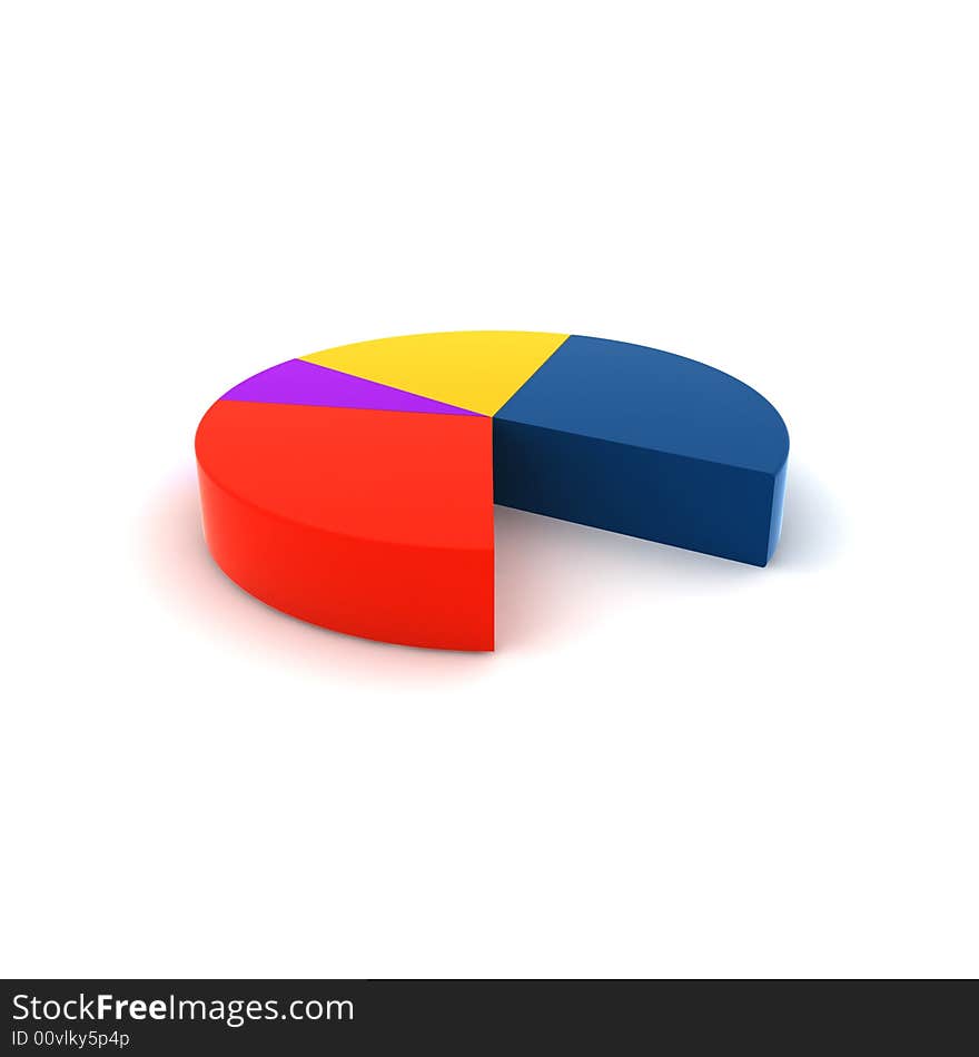 Statistics - 3d isolated multicolor diagram. Statistics - 3d isolated multicolor diagram