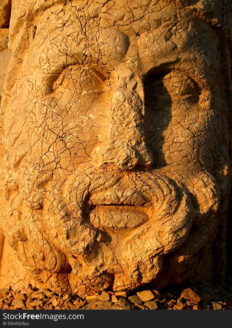 Giant statue of Hercules on Mount Nemrut, Turkey