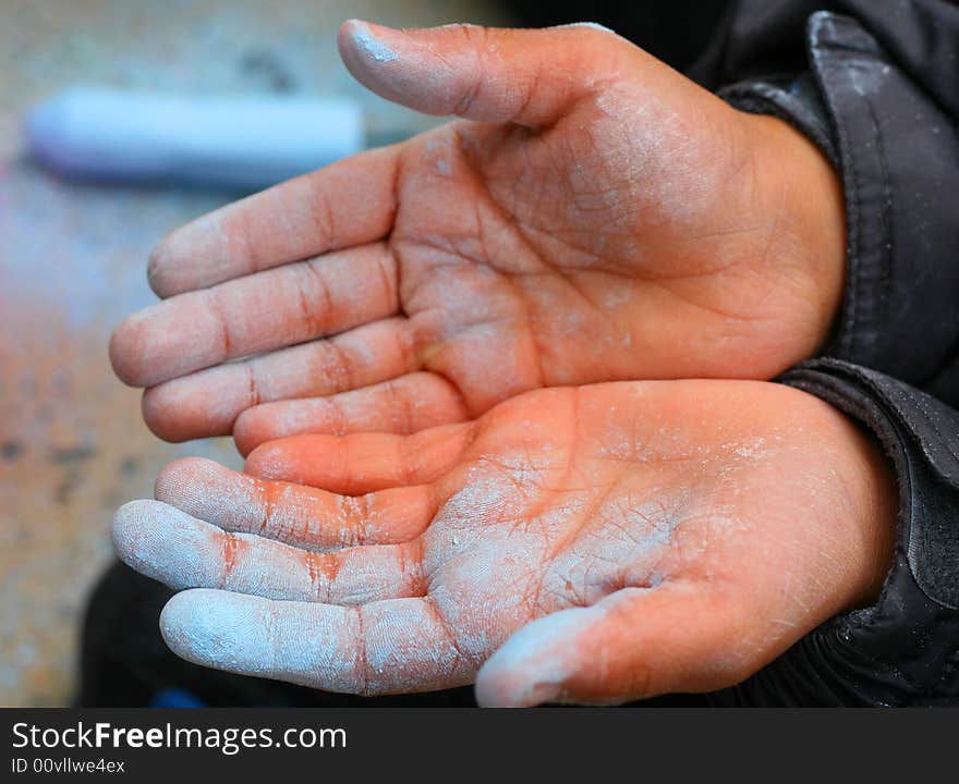 Chalky hands