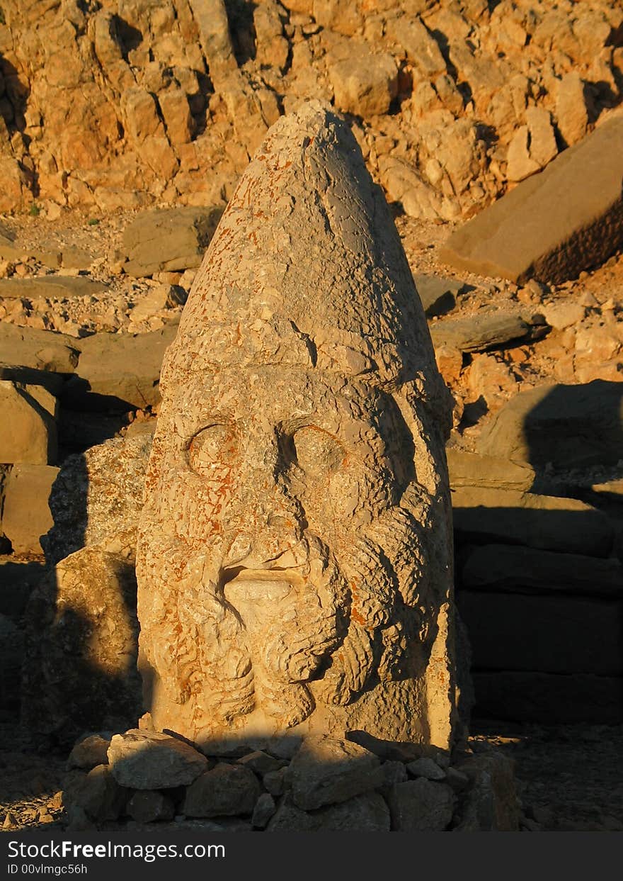 Giant statue of Hercules on Mount Nemrut, Turkey